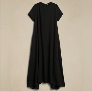 Banana Republic Aurelia Black Satin Crepe Maxi Dress Small